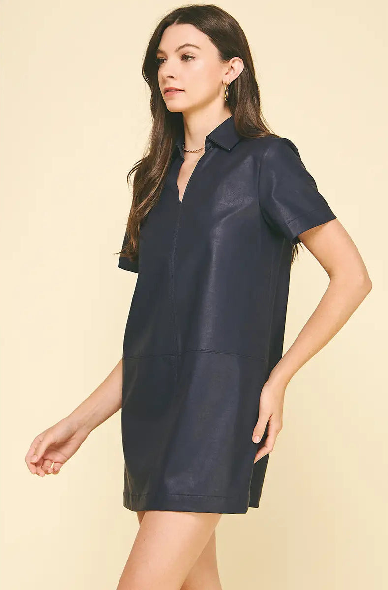 Leather Tunic Mini Dress
