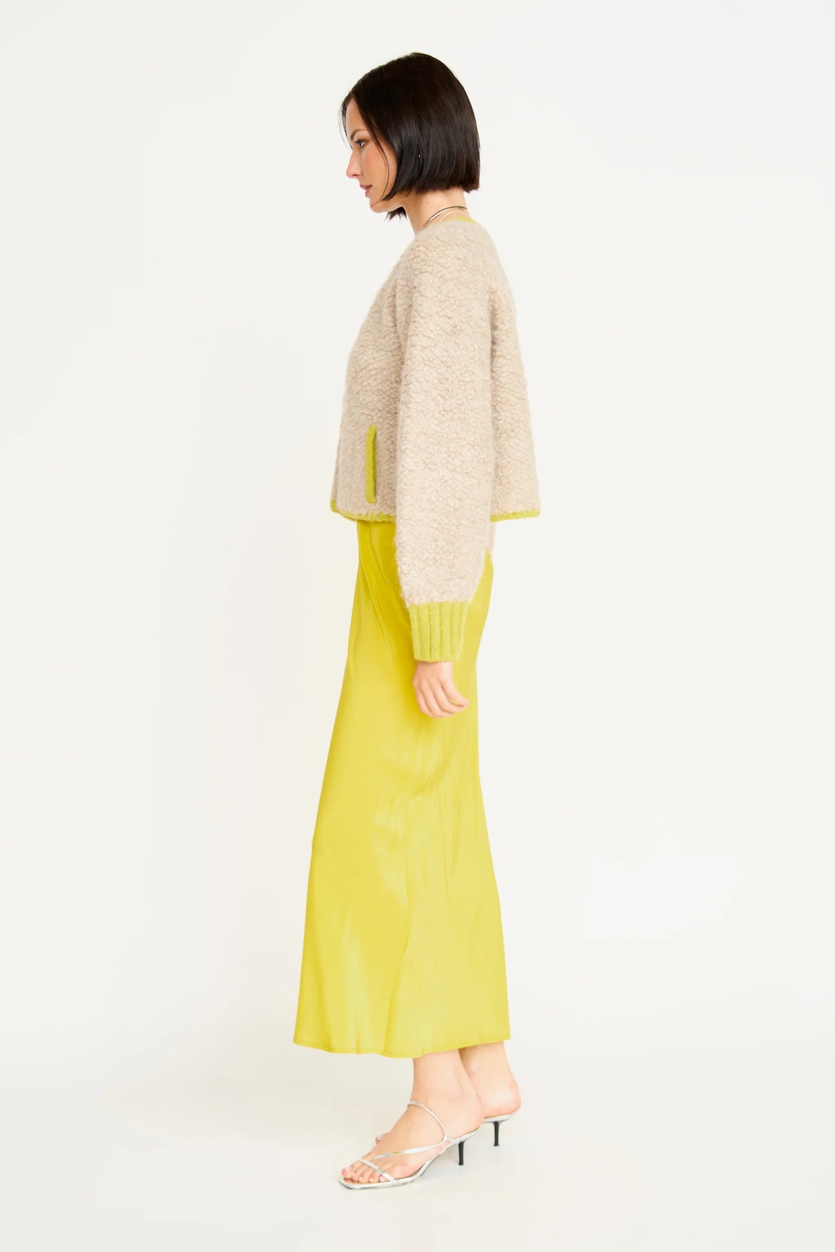 Fargo Knit Jacket in Sand/Lemongrass