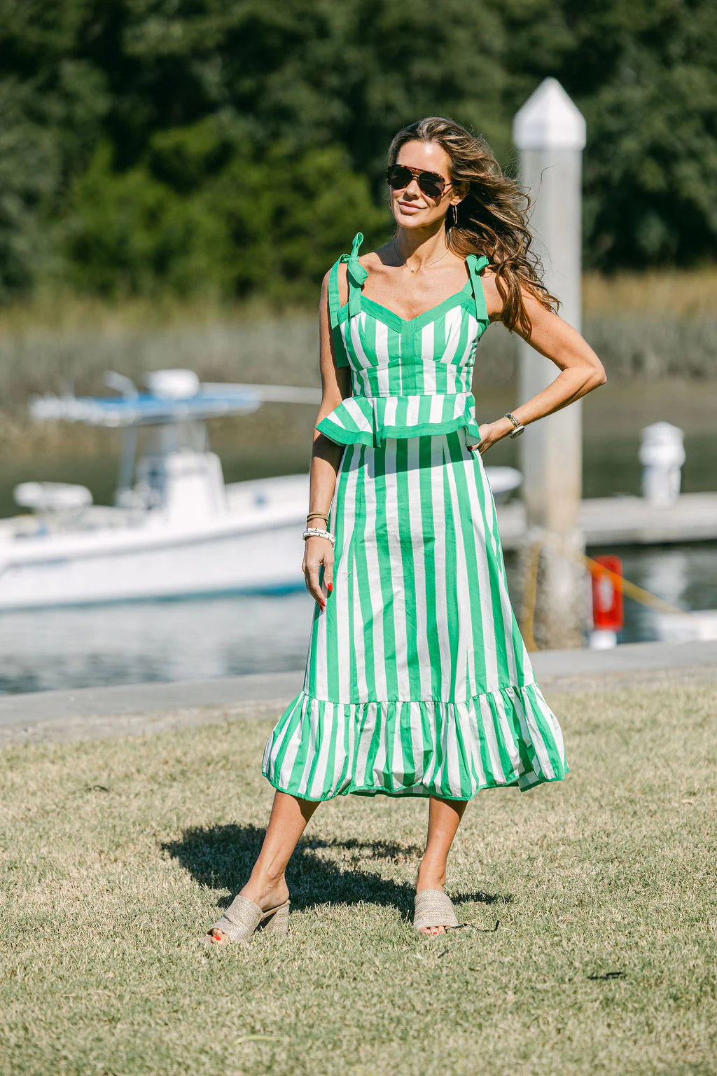 Addie Top Tie Version - Green Cane