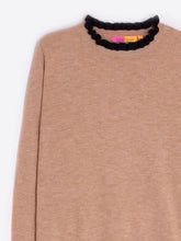 Vilagallo Camel & Black Ruffle Sweater