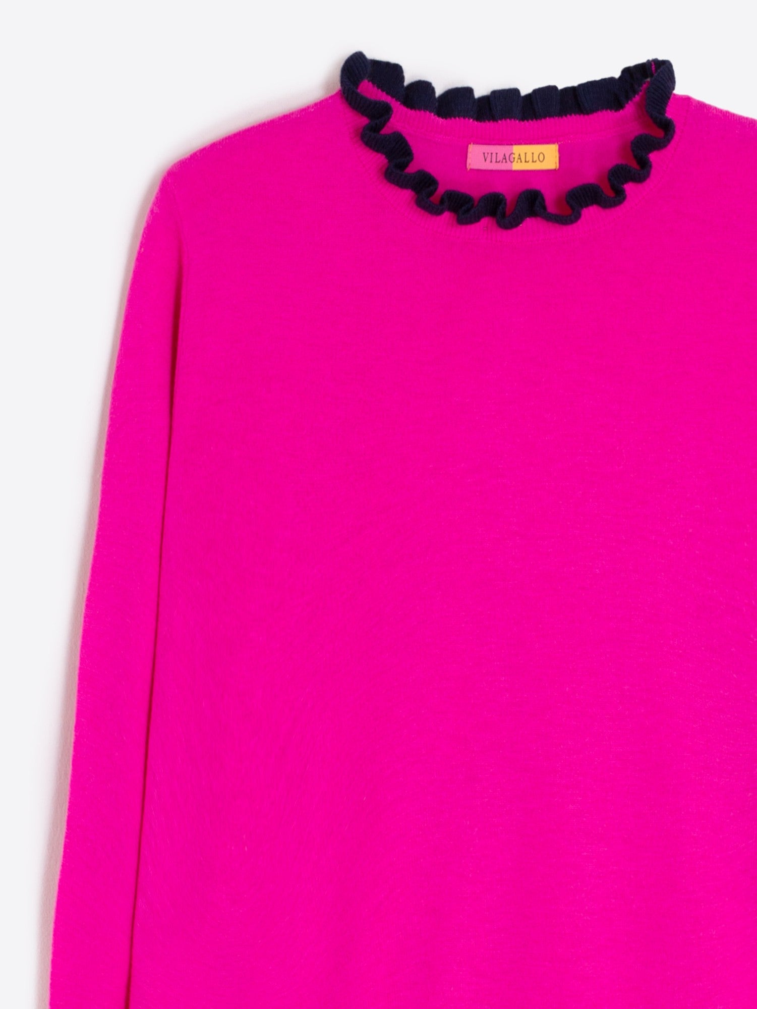 Vilagallo Fuchsia Sweater With Ruffles