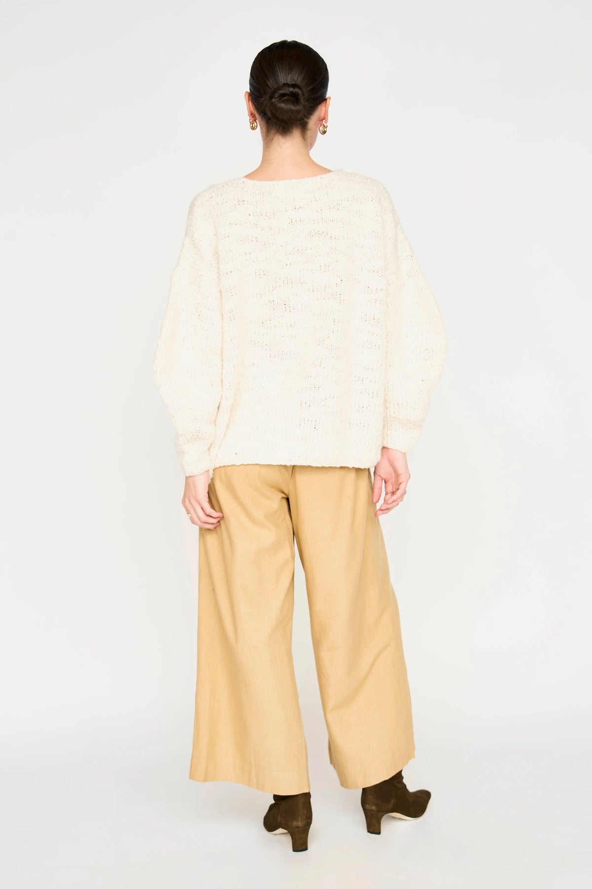 Cusco Open Cardigan in Cream Flame