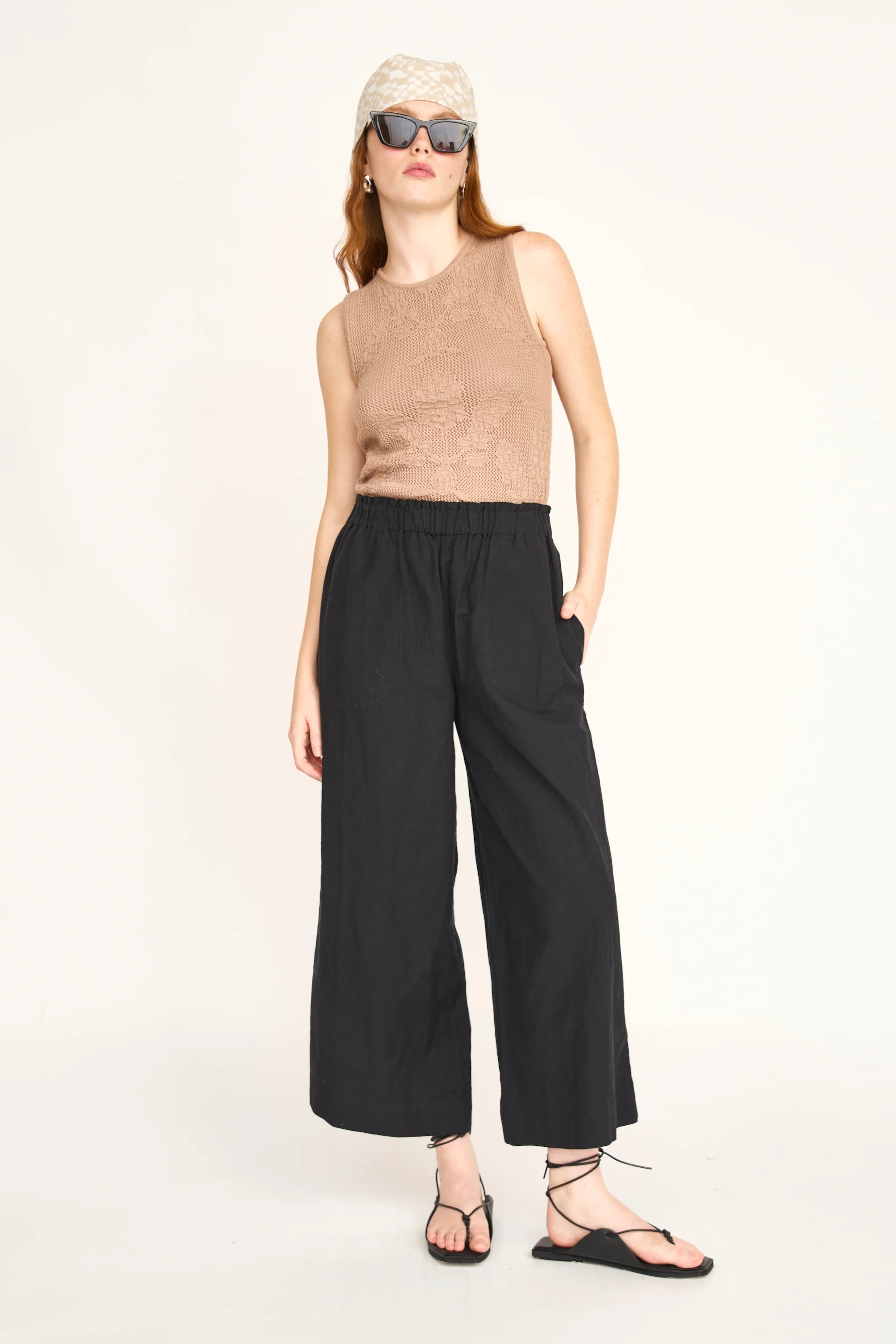 Salzburg Floral Knit Tank in Biscuit