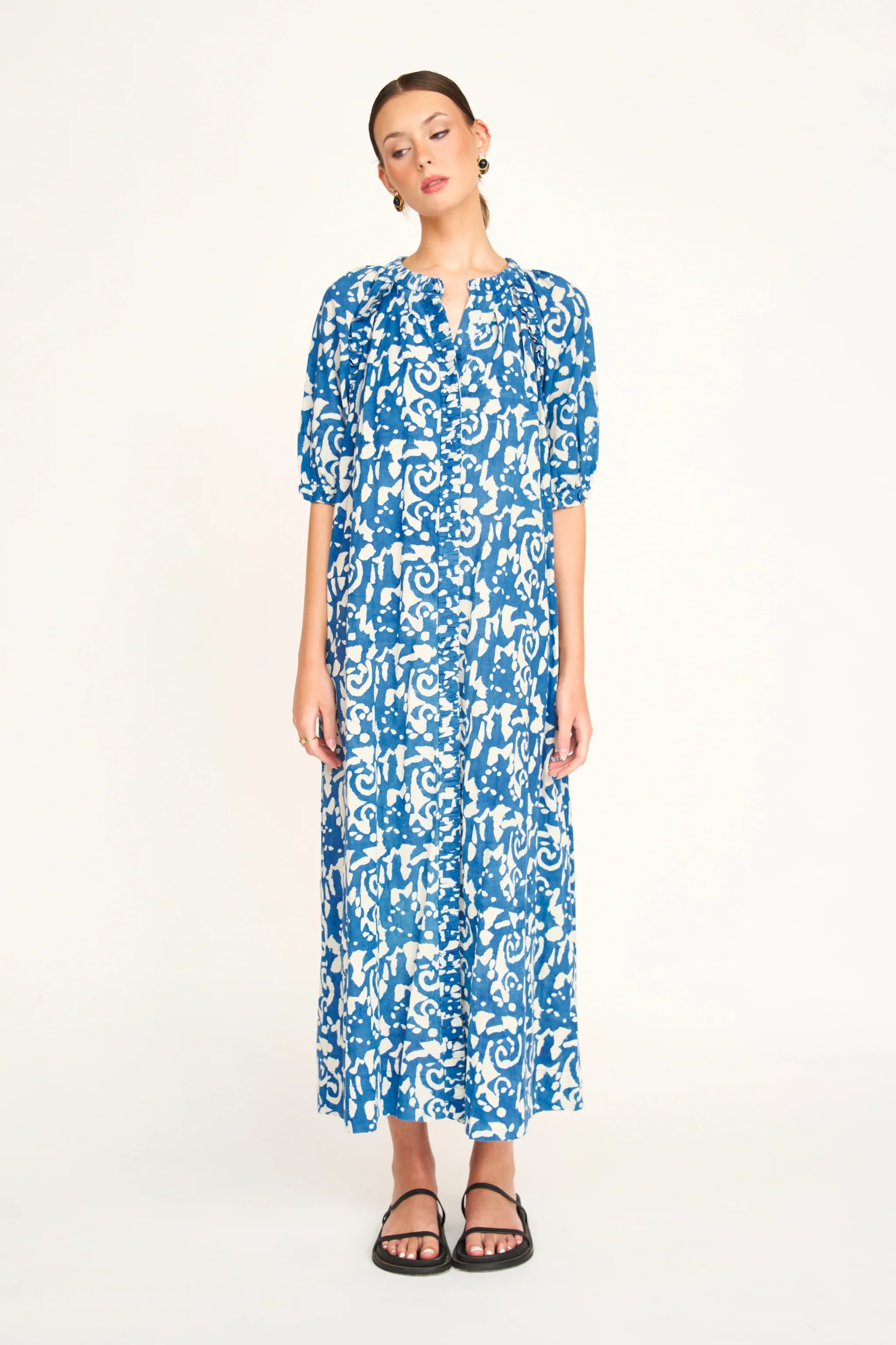 Somerset Long Dress in Indigo Heka