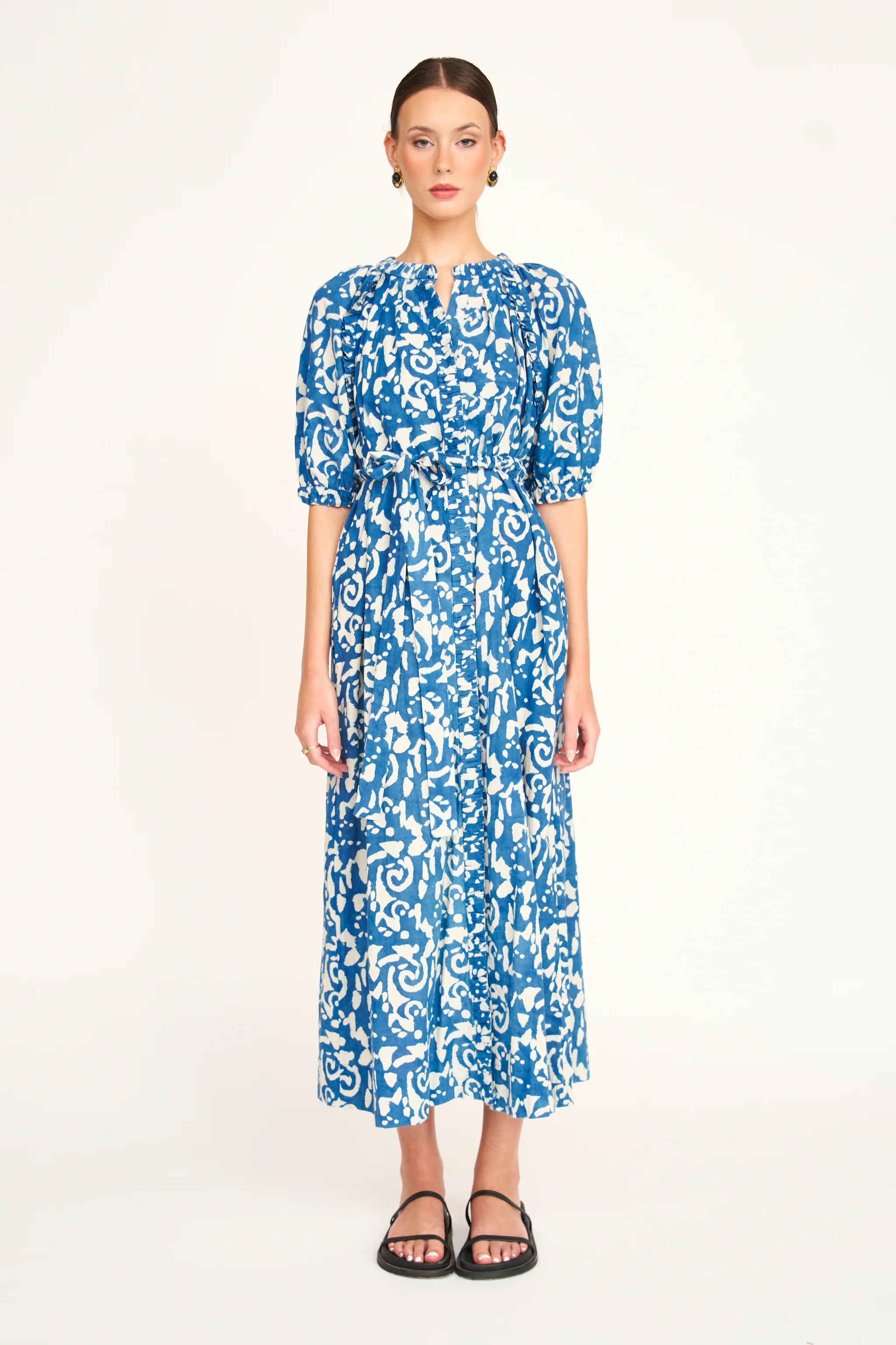 Somerset Long Dress in Indigo Heka