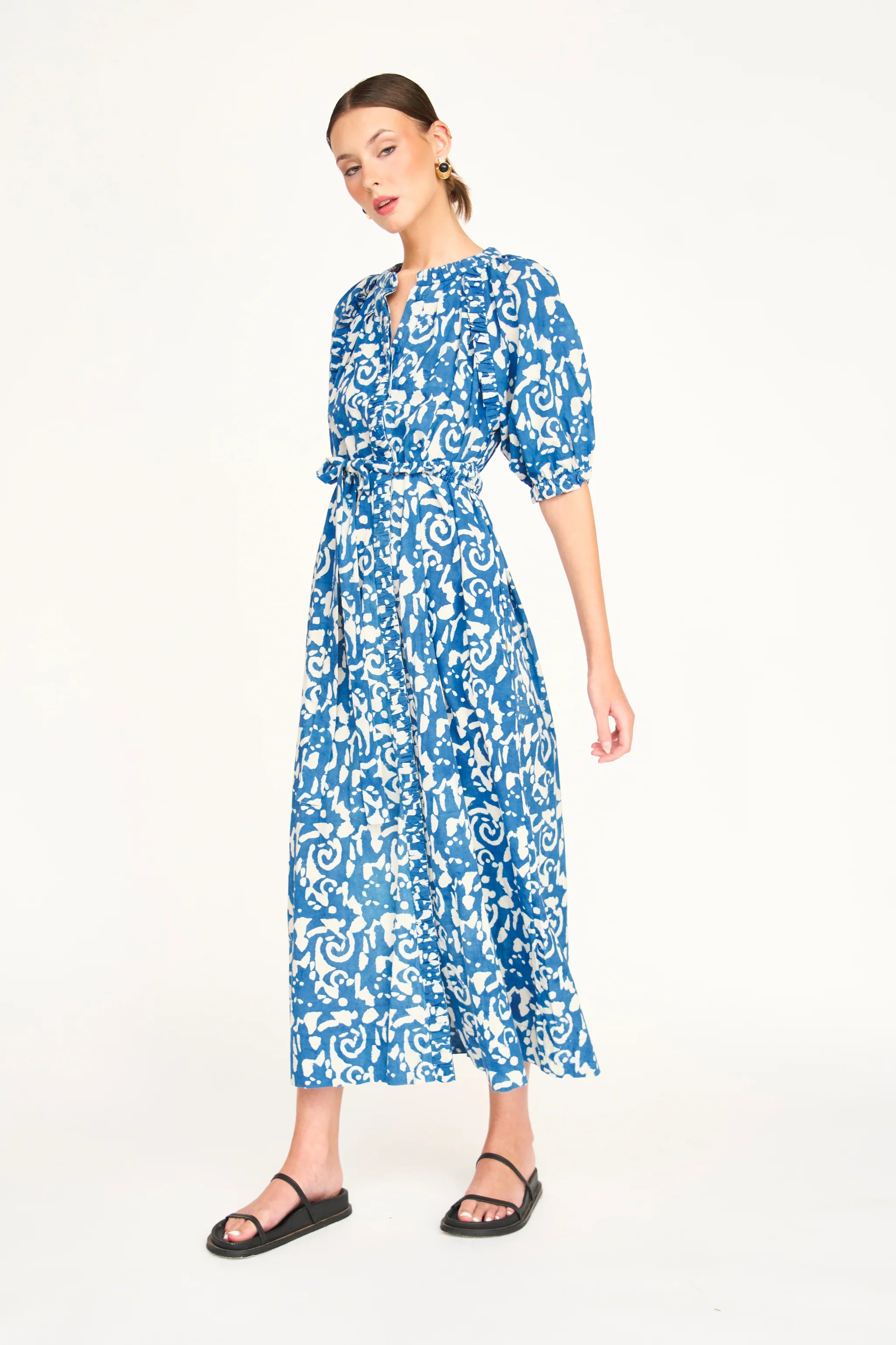 Somerset Long Dress in Indigo Heka