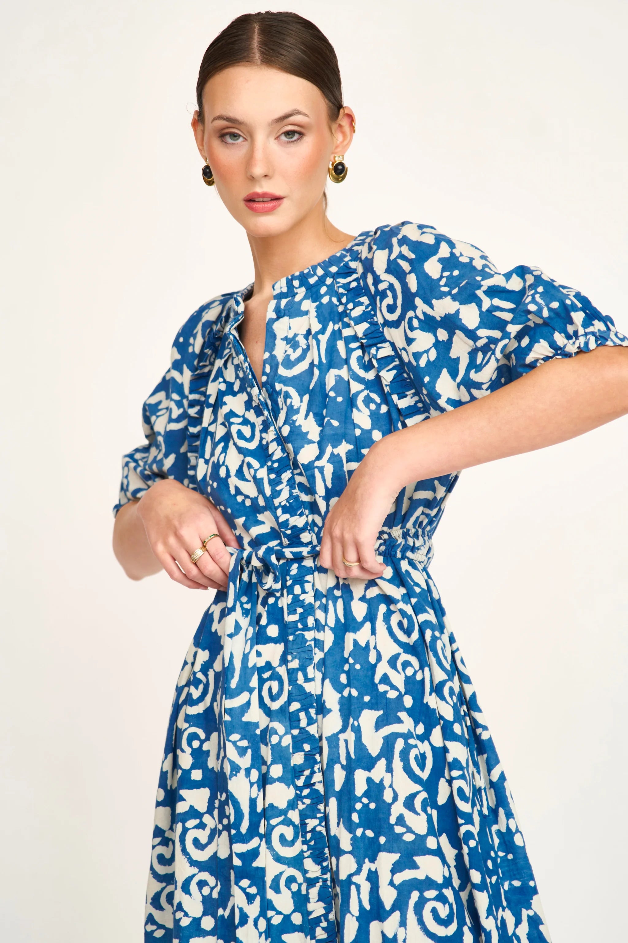 Somerset Long Dress in Indigo Heka