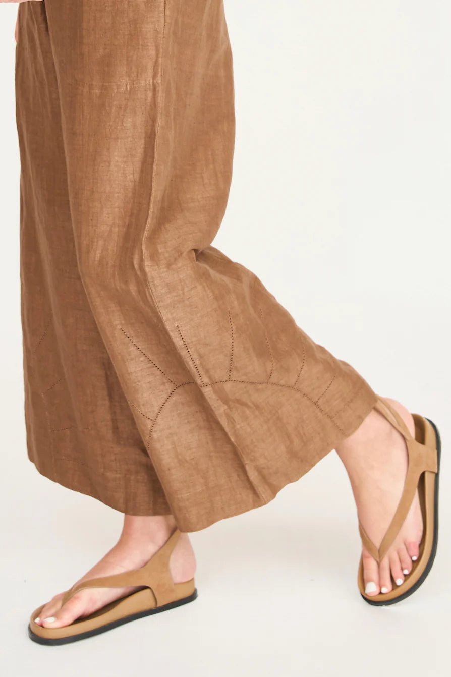 Mirth Pant in Brownie Linen