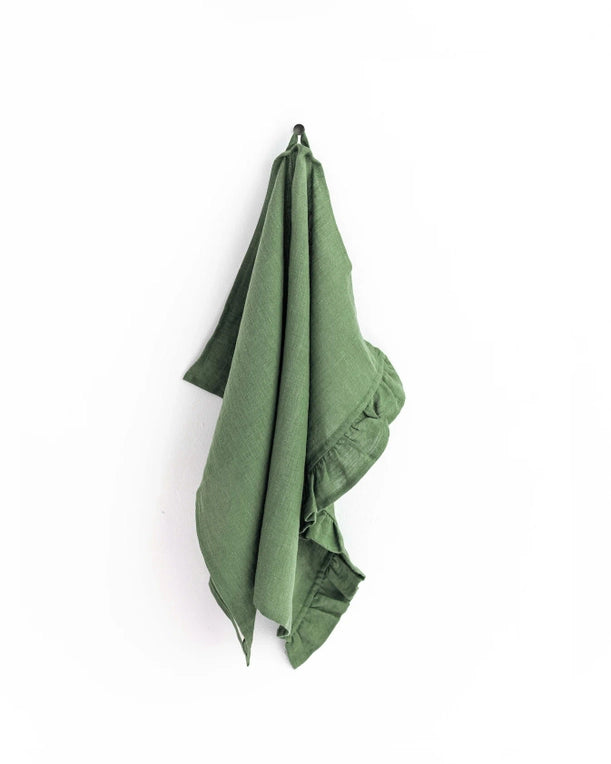 Ruffle Trim Tea towels in various colors