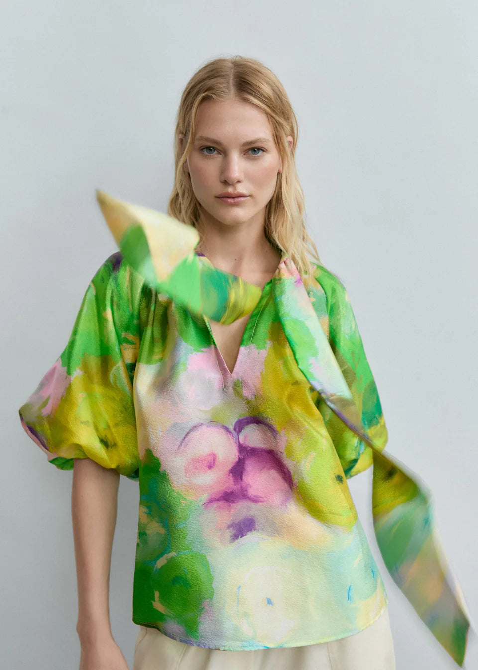 The Bloomlight Cocoon-Sleeve Blouse