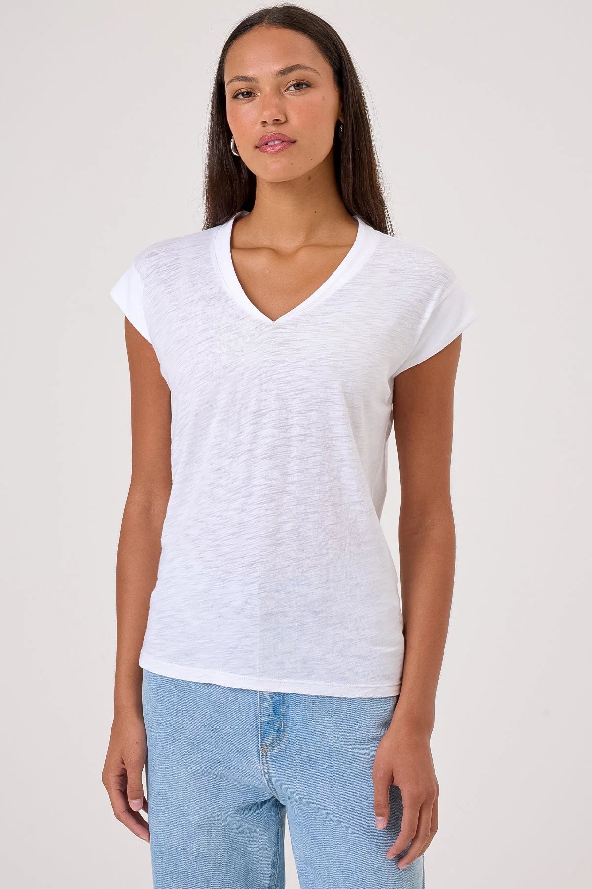 Serenity Cap Sleeve V Neck Tee