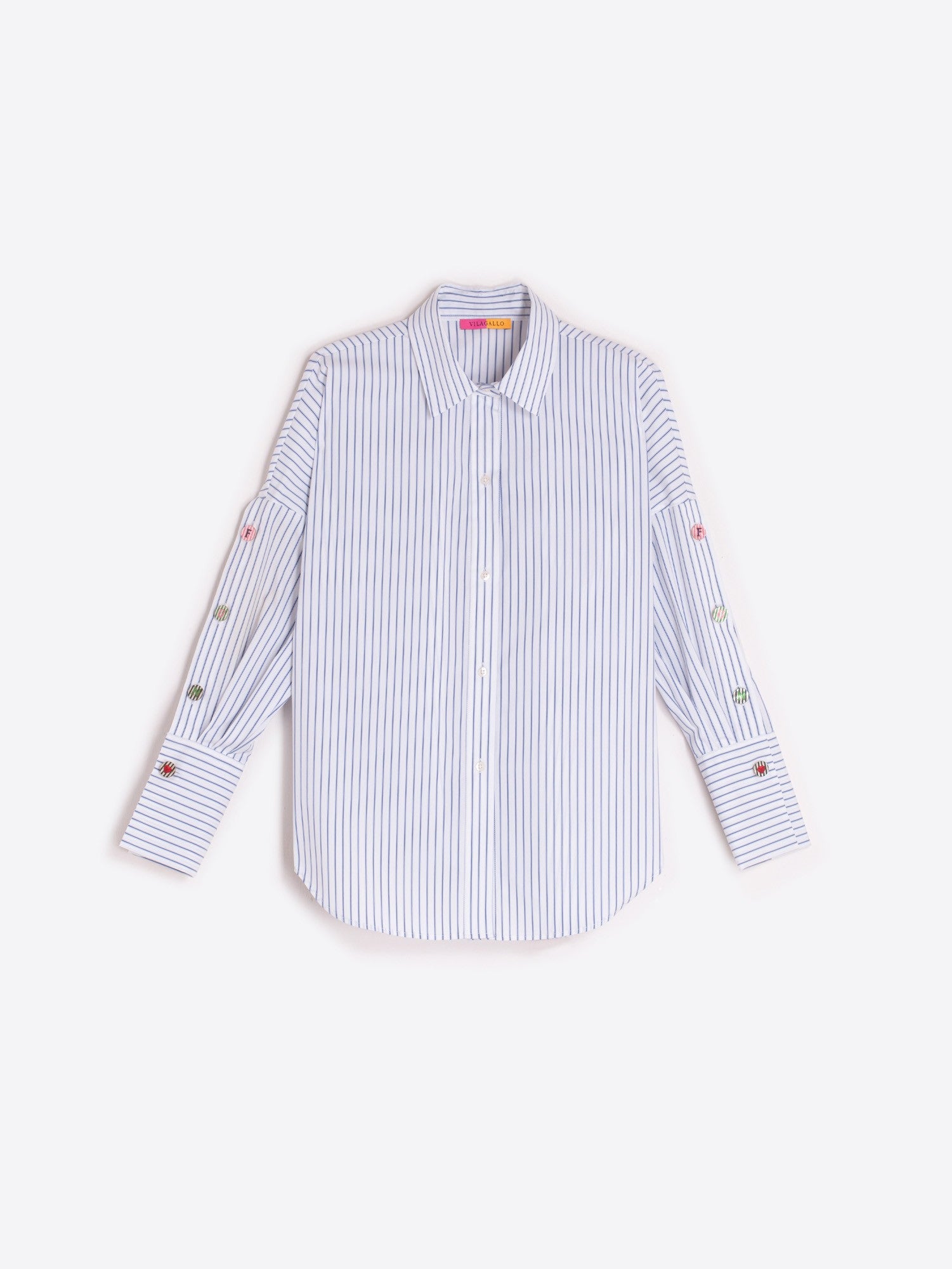 Vilagallo Mikaela Pinstripe Button Down Shirt