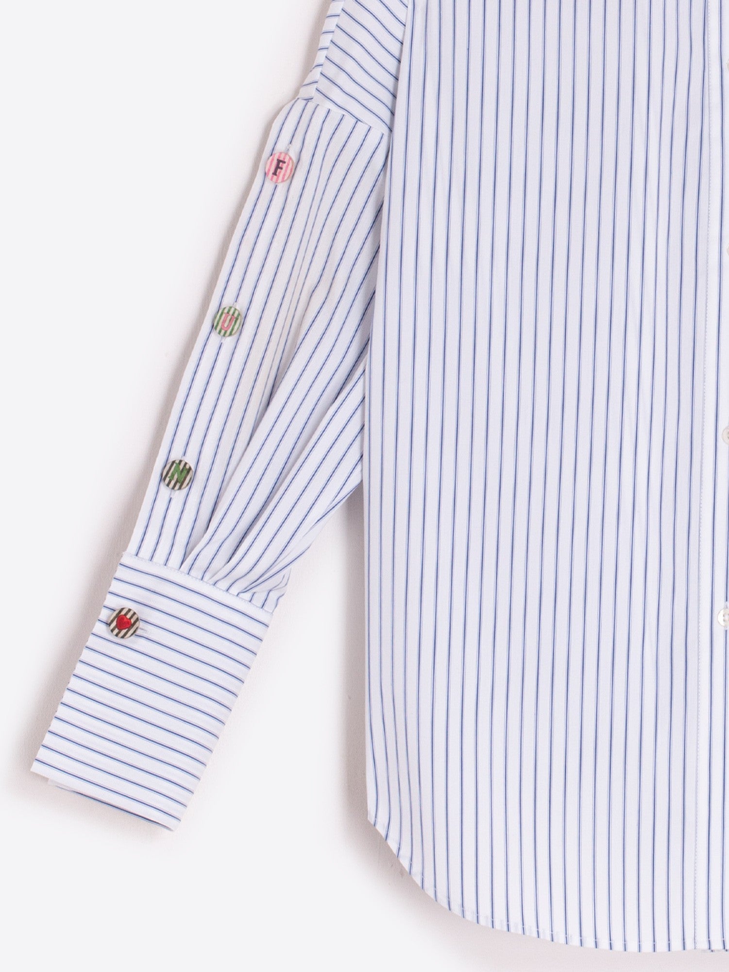 Vilagallo Mikaela Pinstripe Button Down Shirt