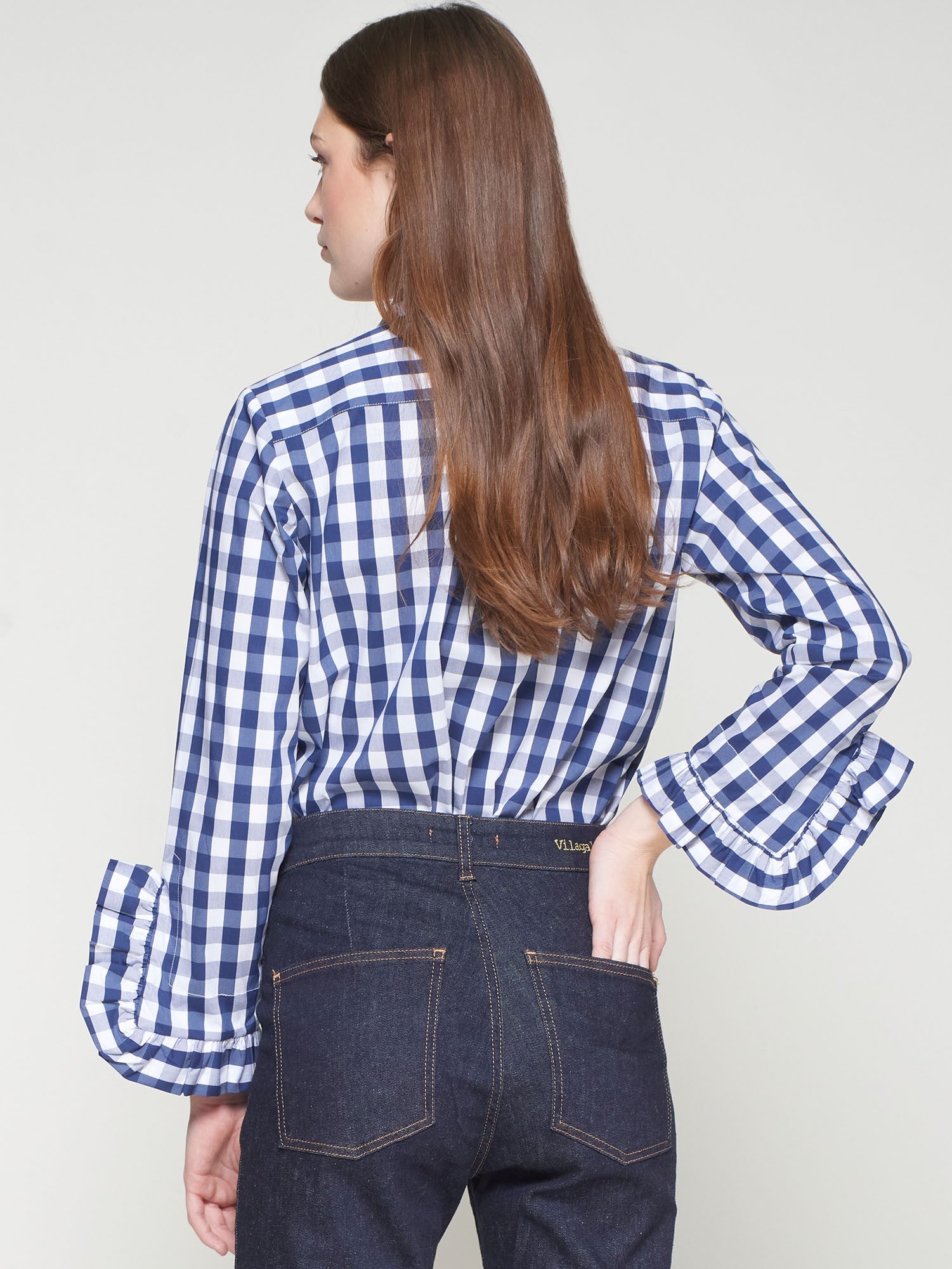 Gingham Ruffled Shirt