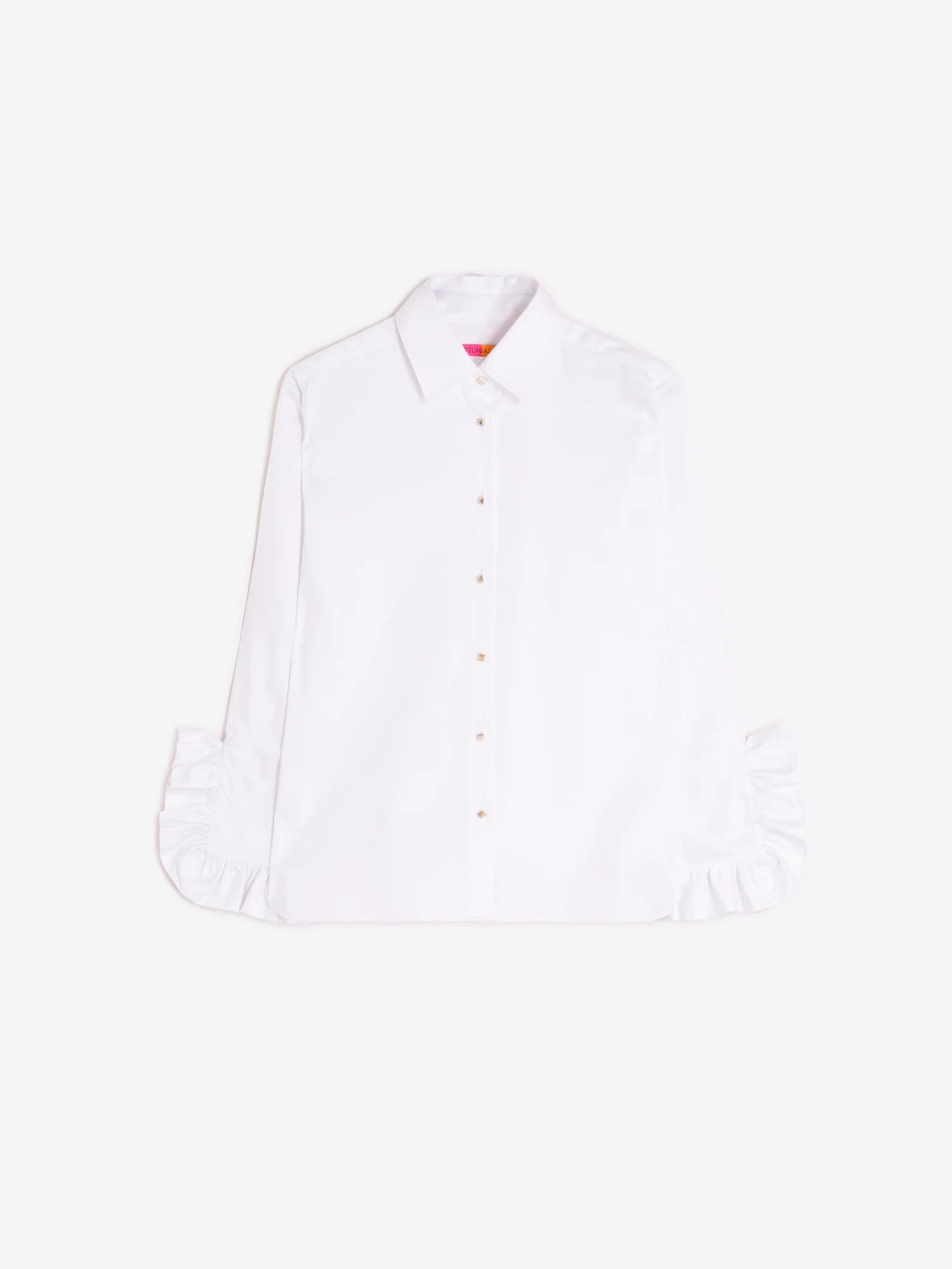 Vilagallo White Ruffle Cuff Shirt