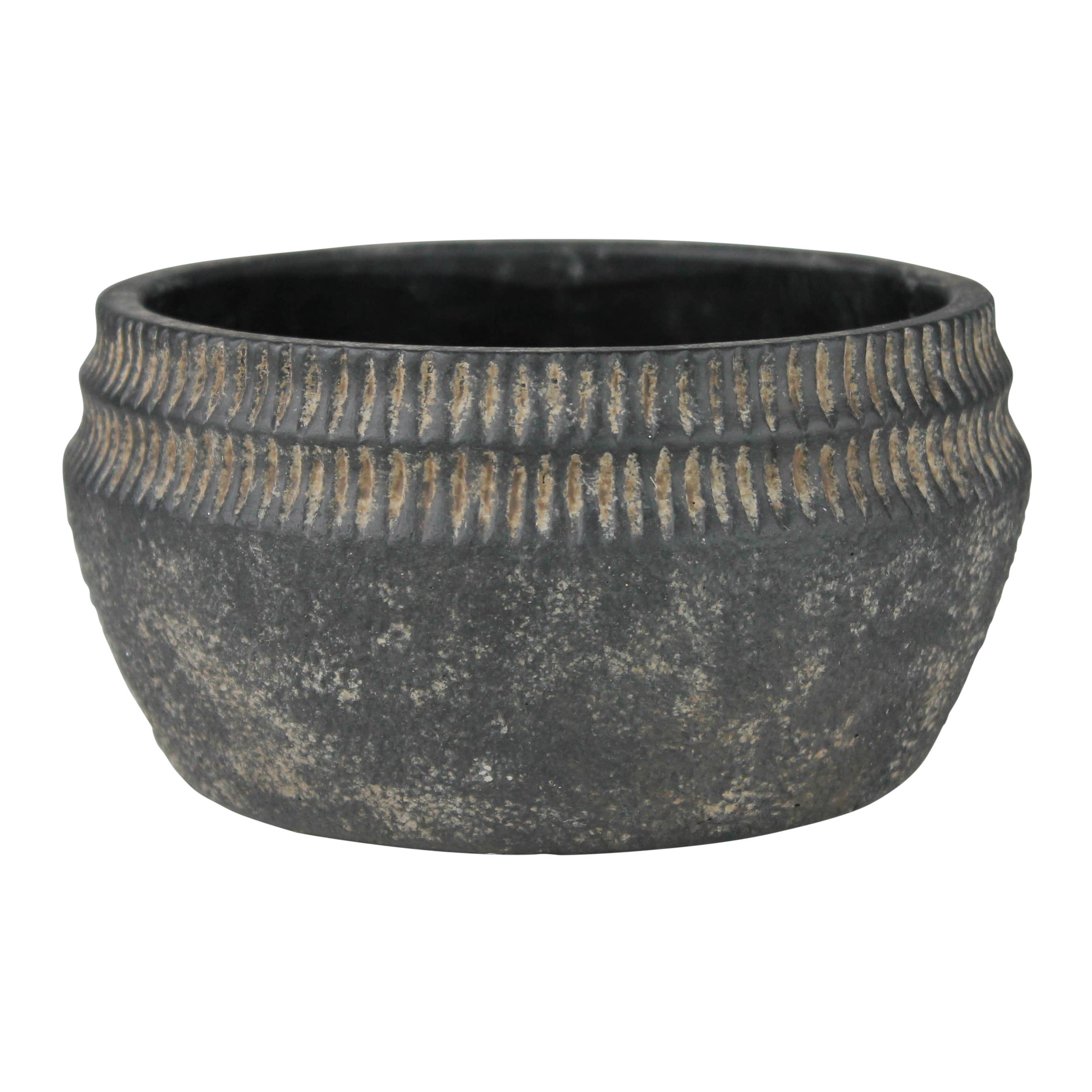 Yara Low Planter Bowl, Cement - Sm