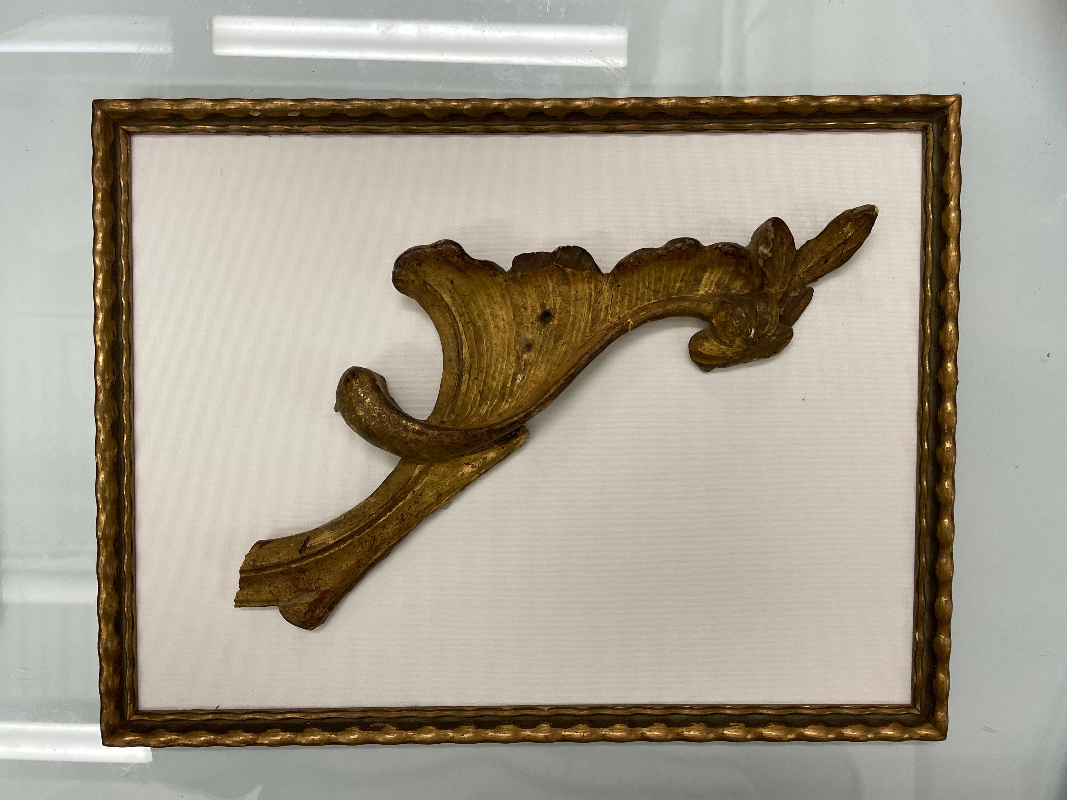 Framed Fragment Mounted on White Linen, 12 x 9