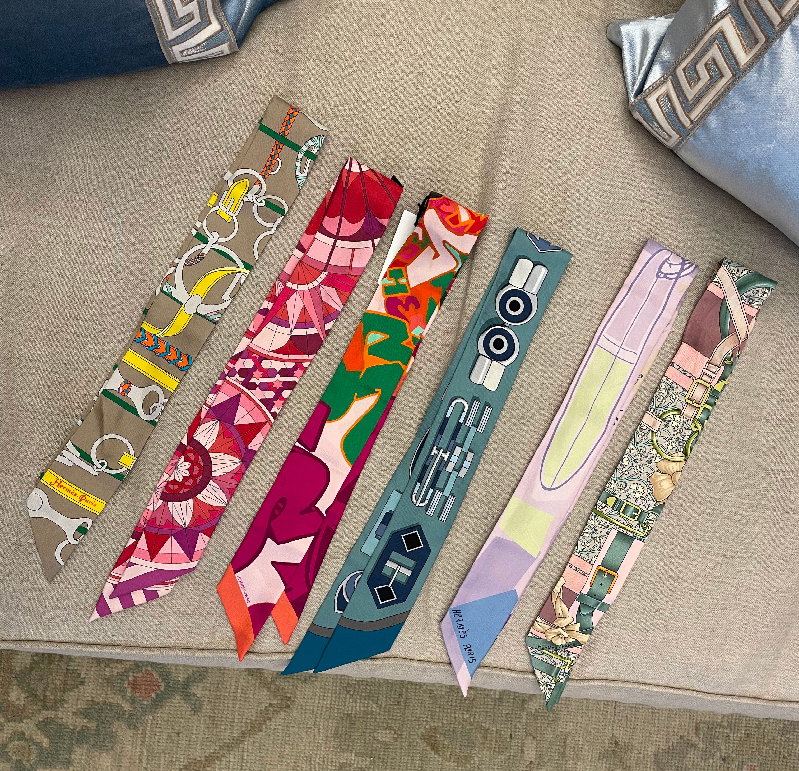 Hermes Rose de Compass Twilly Scarf