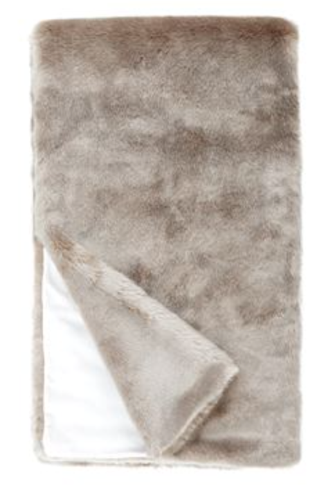 Sterling Mink Faux Fur Throw