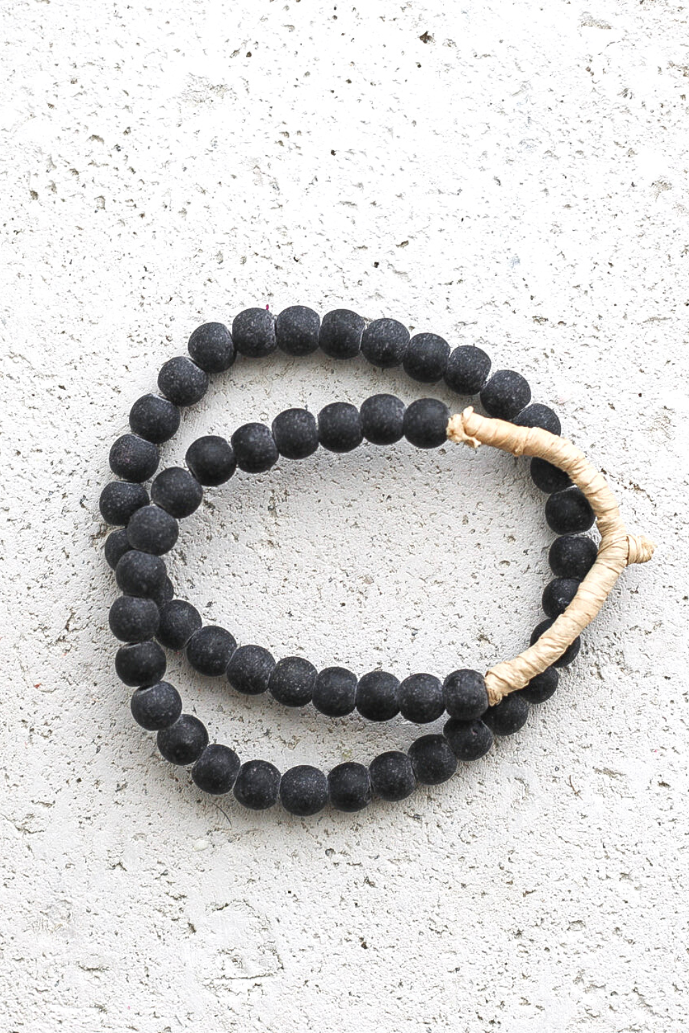 Recycled Glass Beads Clear Black