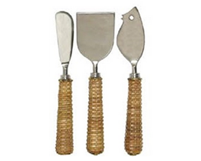 Basketweave Cheese Knife Set of 3