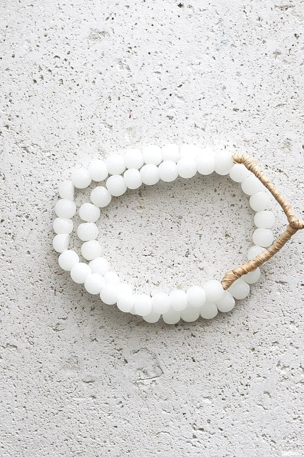 Recycled Glass Beads Frosted White