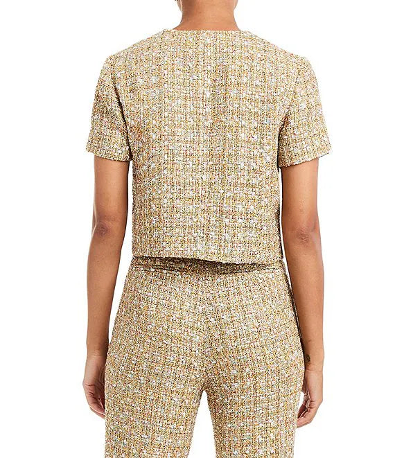 Tessa Cropped Tweed Top