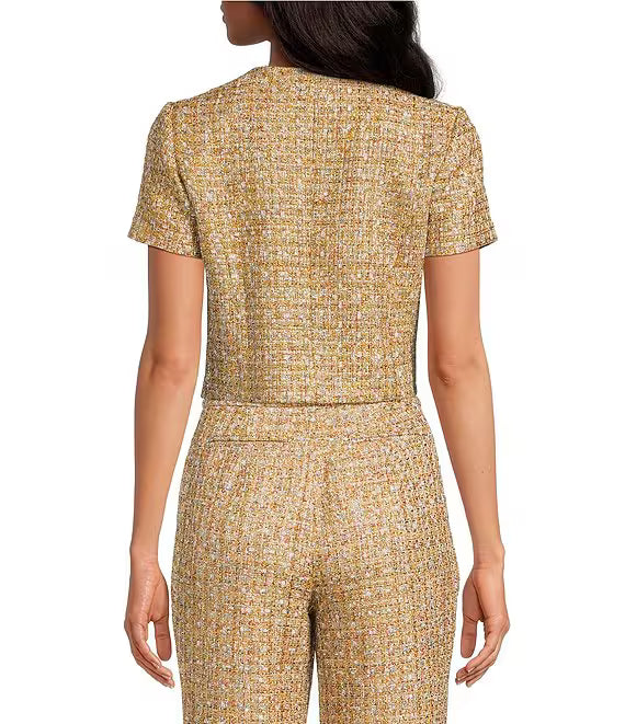 Tessa Cropped Tweed Top