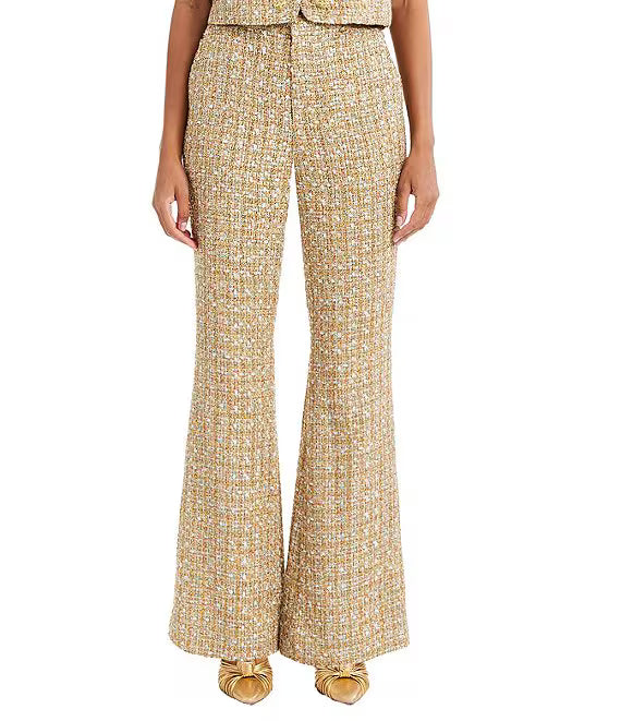 Theo Bell Bottom Tweed Pants