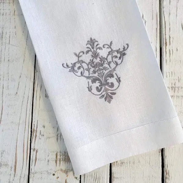 Victorian Linen Towel in Gray