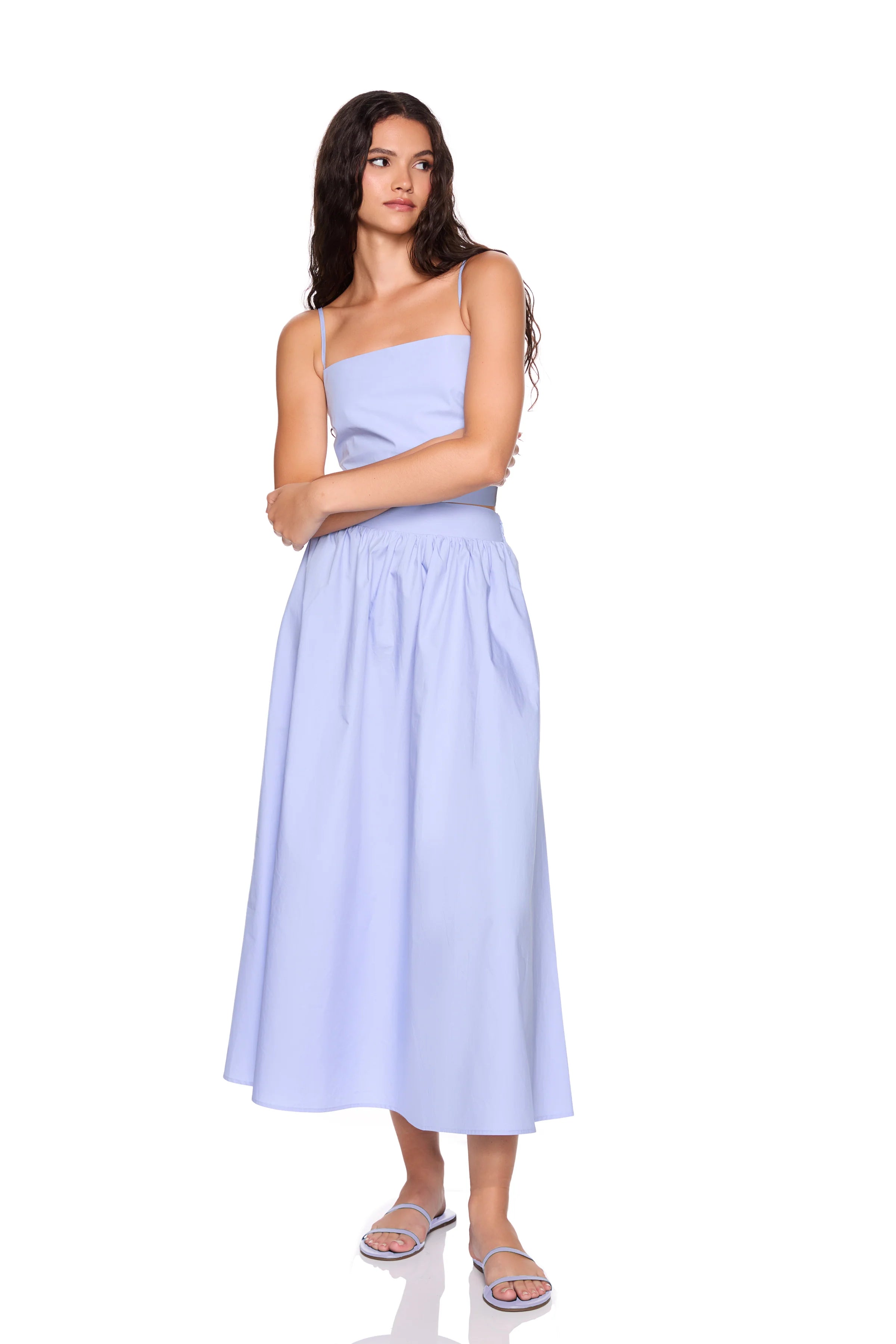 Poplin Smocking Back String Top