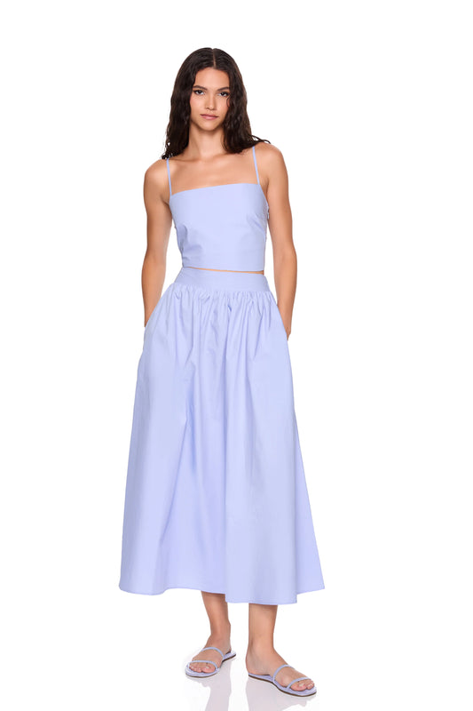 Poplin Smocking Back String Top