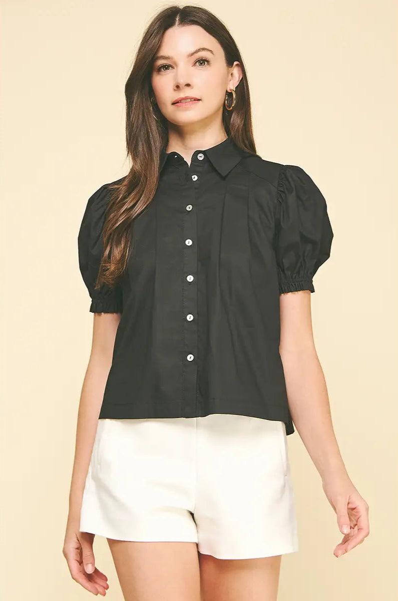 Tucked Detail Button Down Blouse