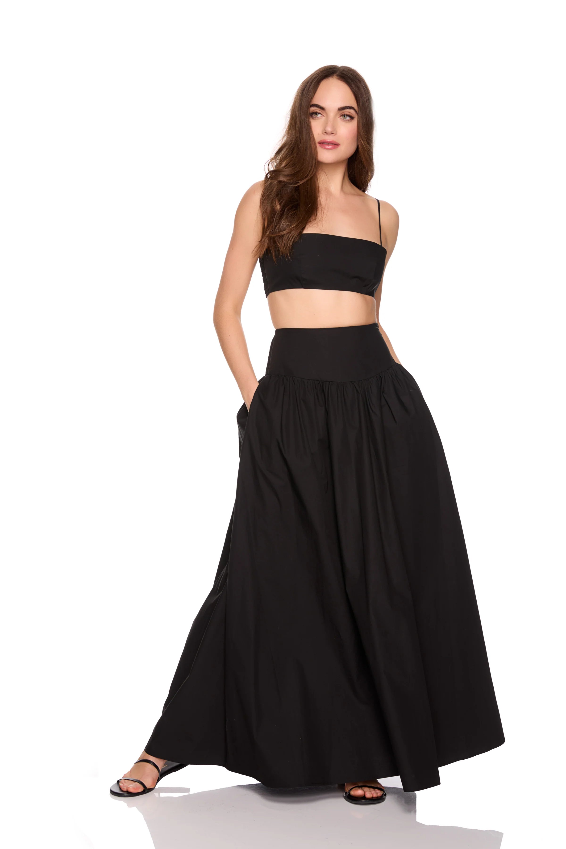 Poplin Drop Waist Skirt