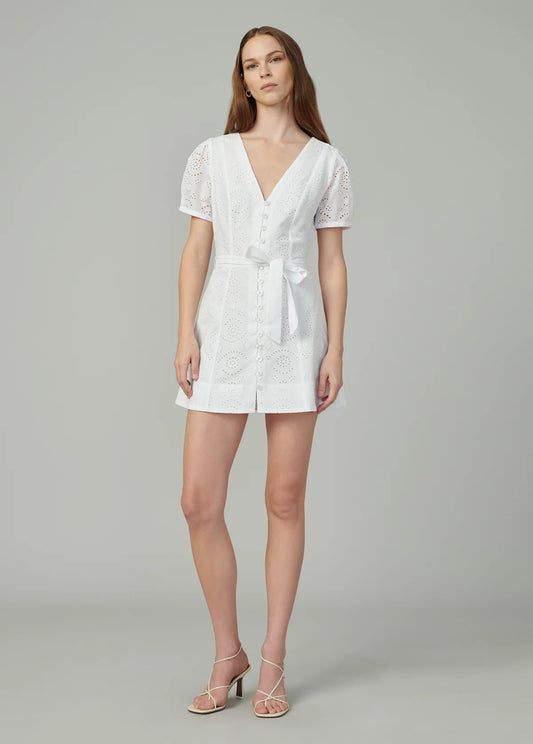 The Halle Eyelet Mini Dress