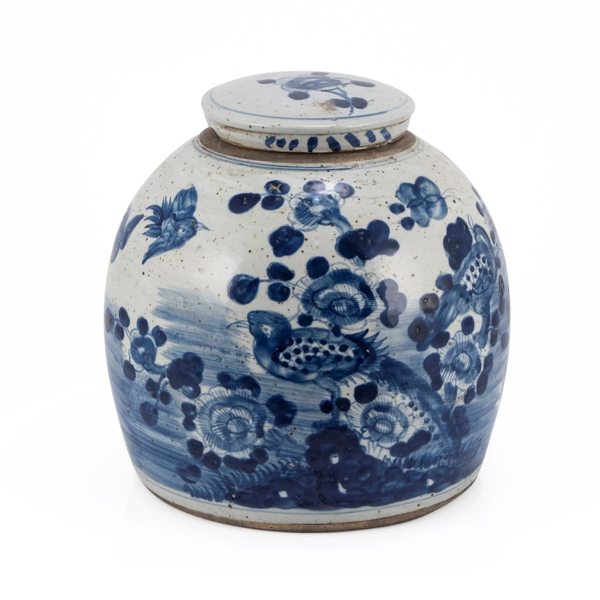 Vintage Ming Jar Flower Bird Motif