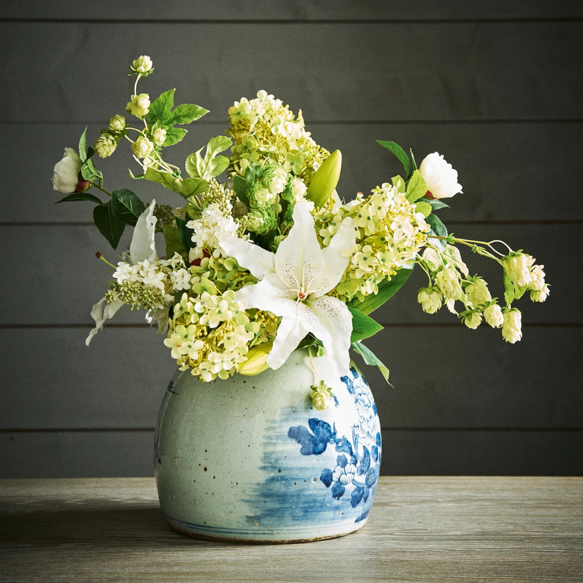 Vintage Ming Jar Flower Bird Motif