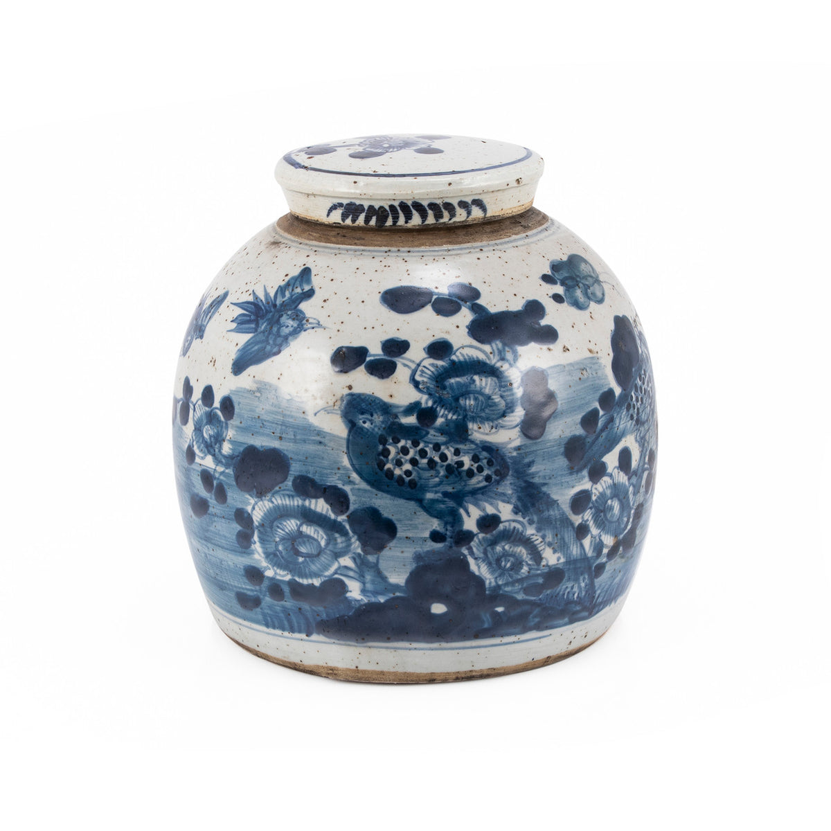 Vintage Ming Jar Flower Bird Motif