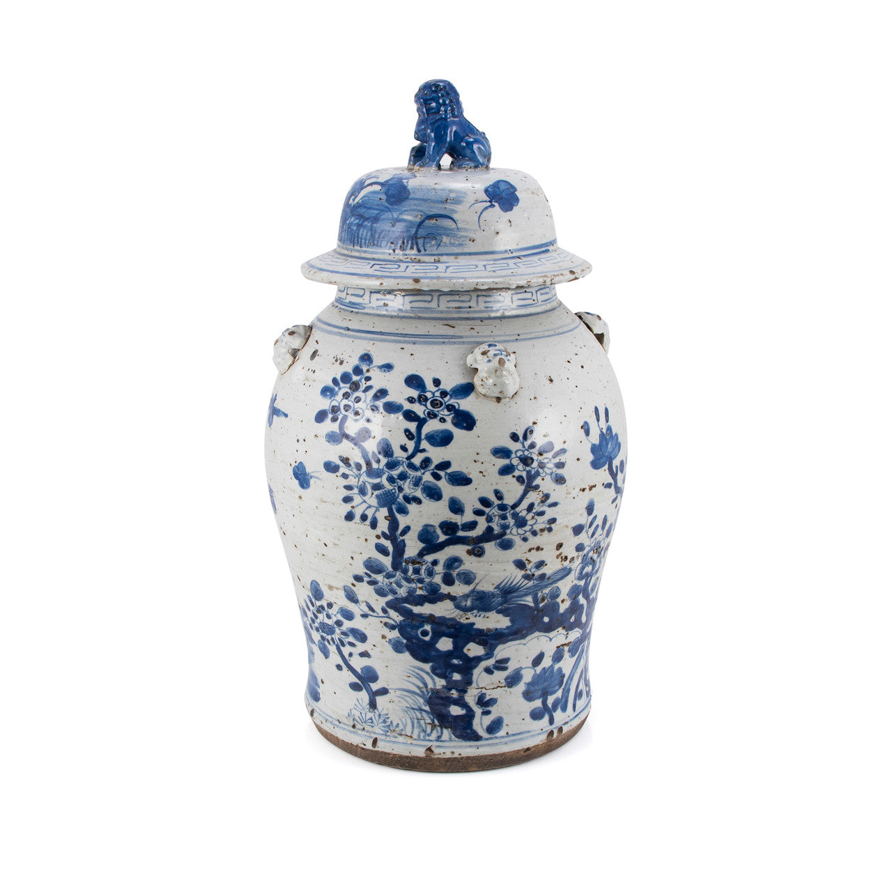 Vintage Temple Jar Plum Lily Pad Motif