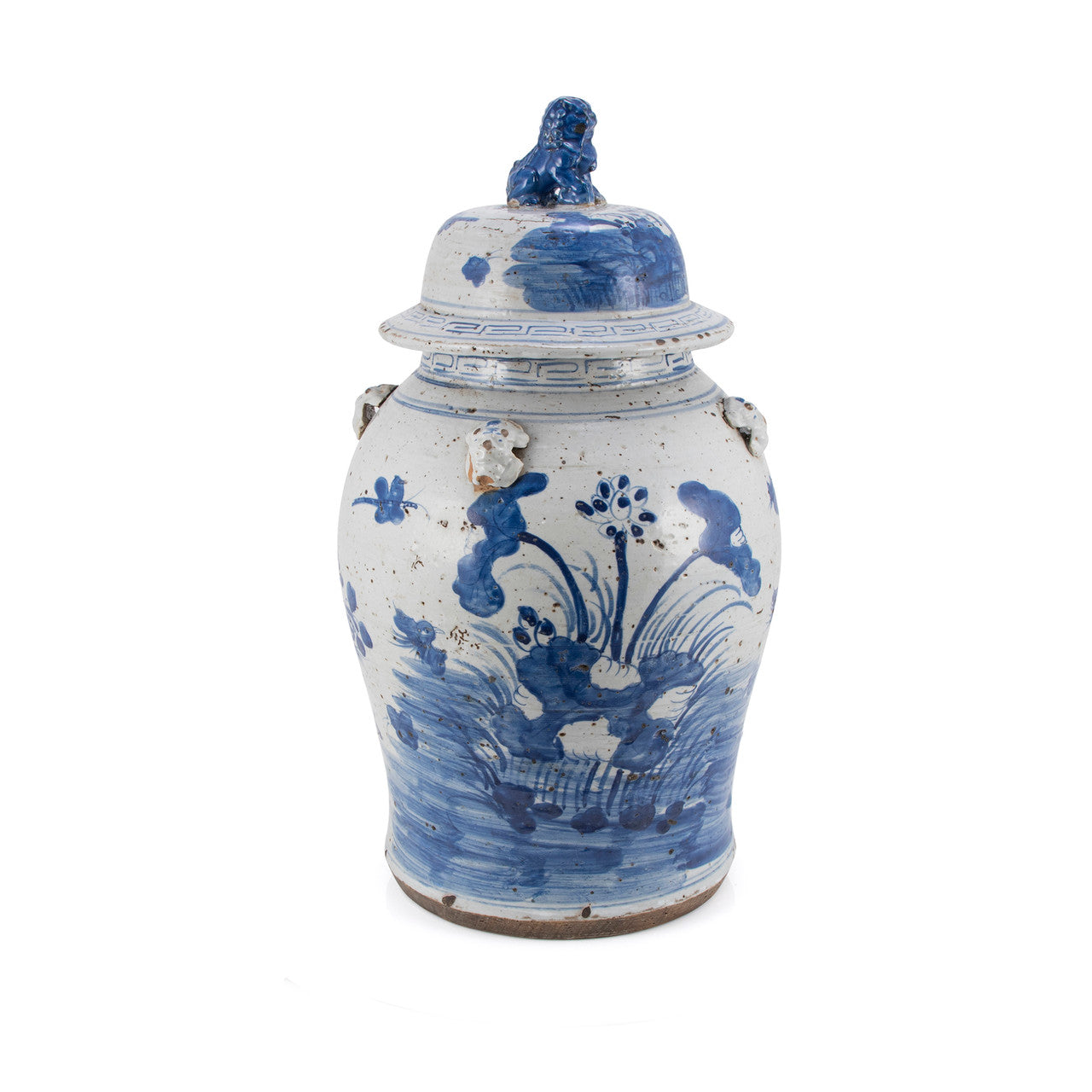 Vintage Temple Jar Plum Lily Pad Motif