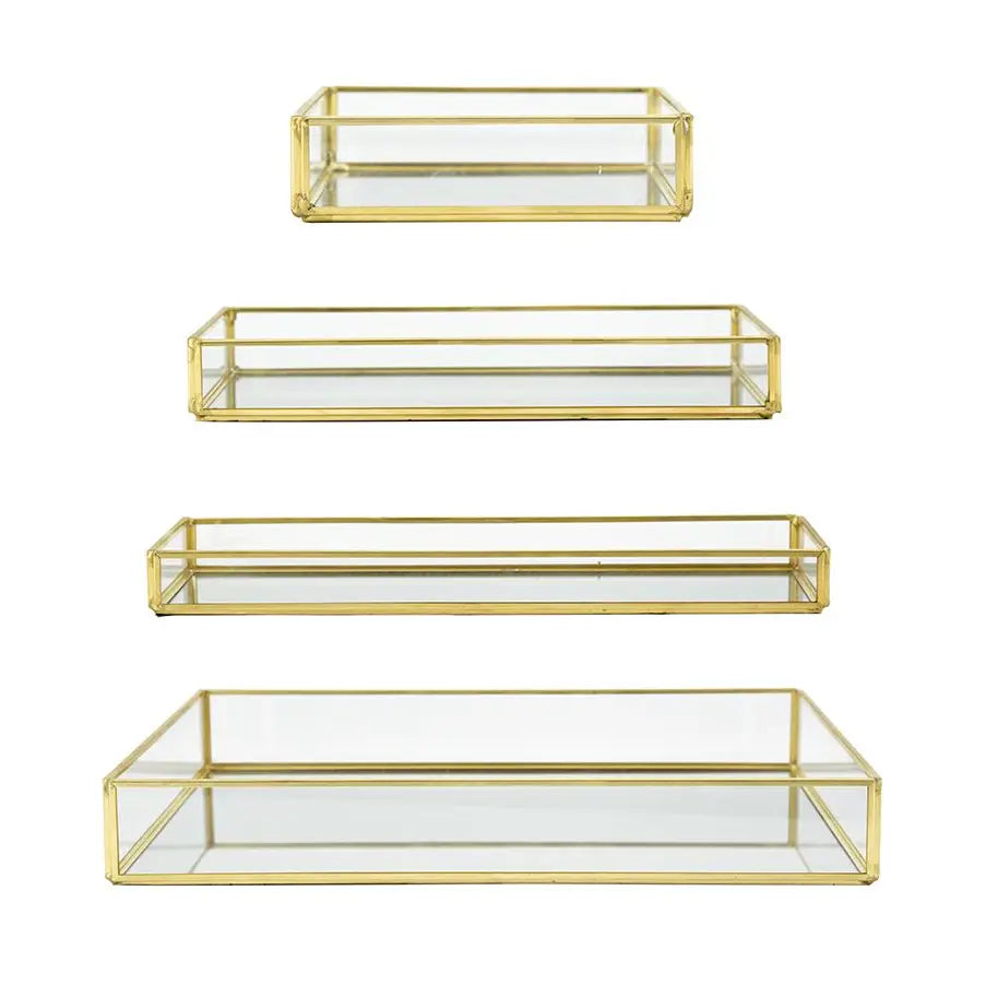 Gold Rimmed Glass Tray