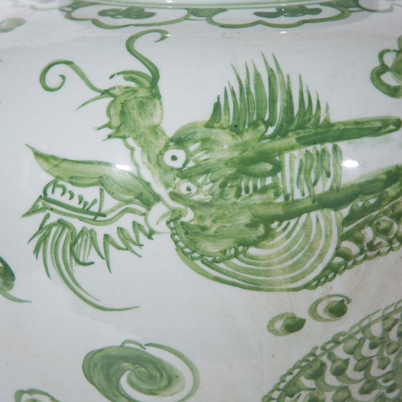 Mint Green Dragon Open Top Jar