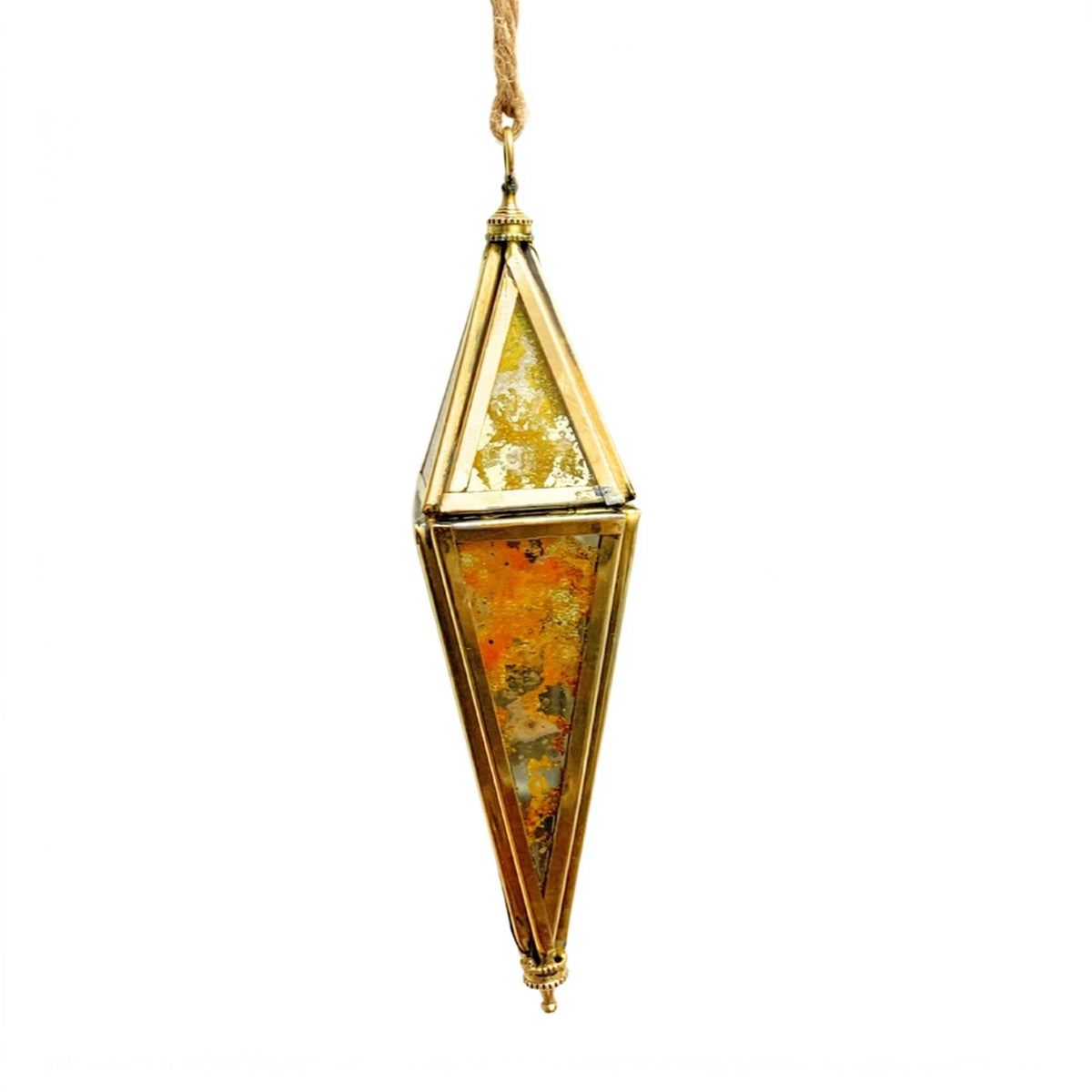 Antique Gold Glass Finial Ornament