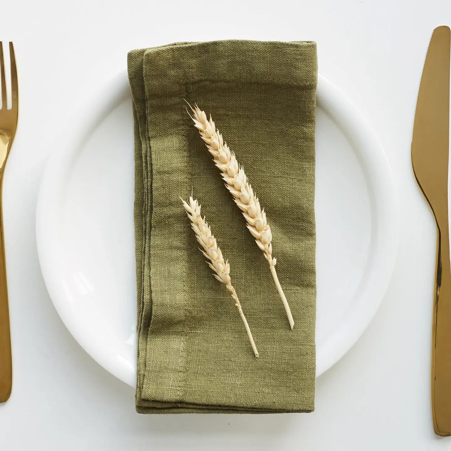 Martini Olive Linen Napkins