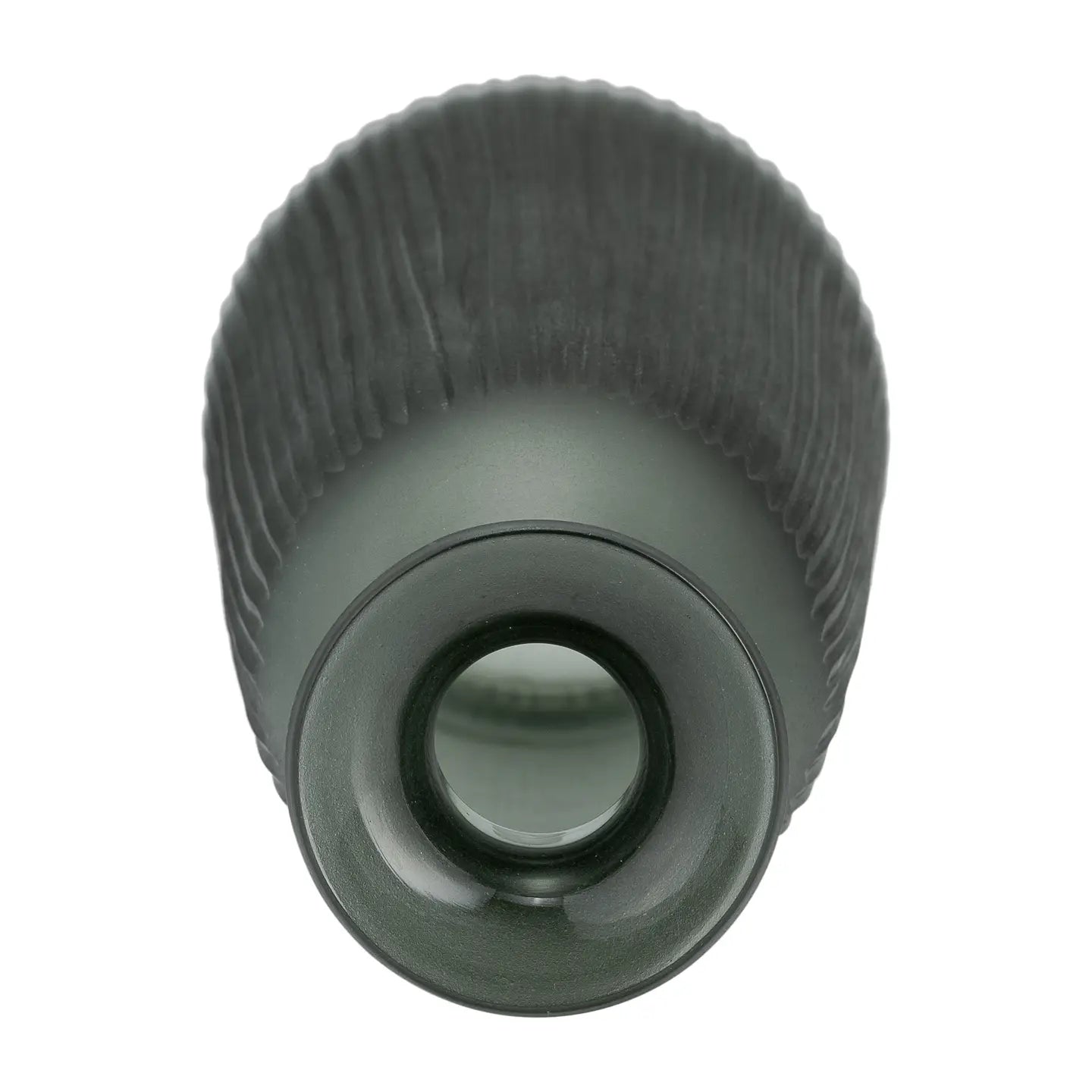 Glass Ribbed Detailing Rounded Lid Vase