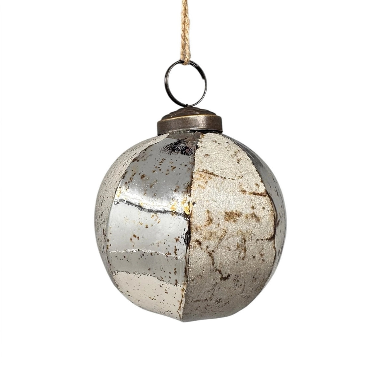 Hand Etched Hexagon Glass Ornament