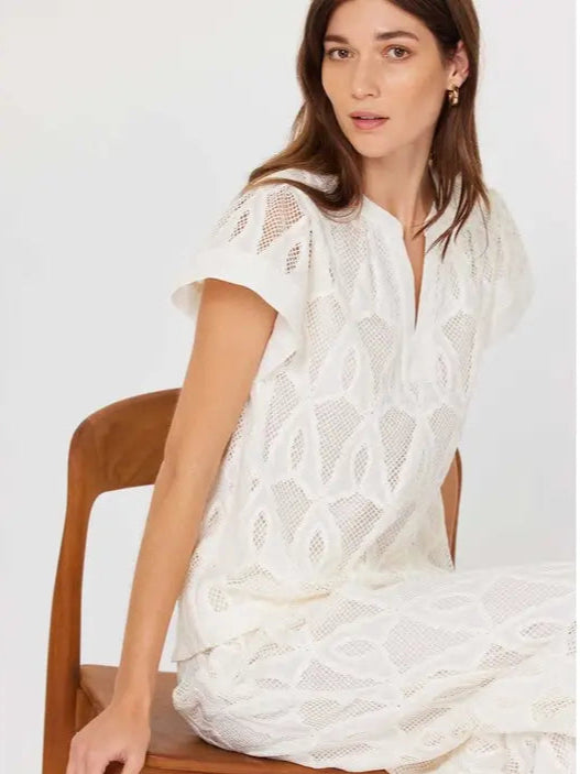 Lace Flutter Sleeve Blouse