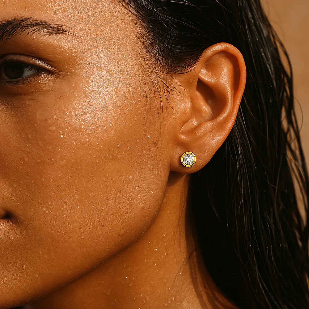 Cateana Bezel Stud Earring