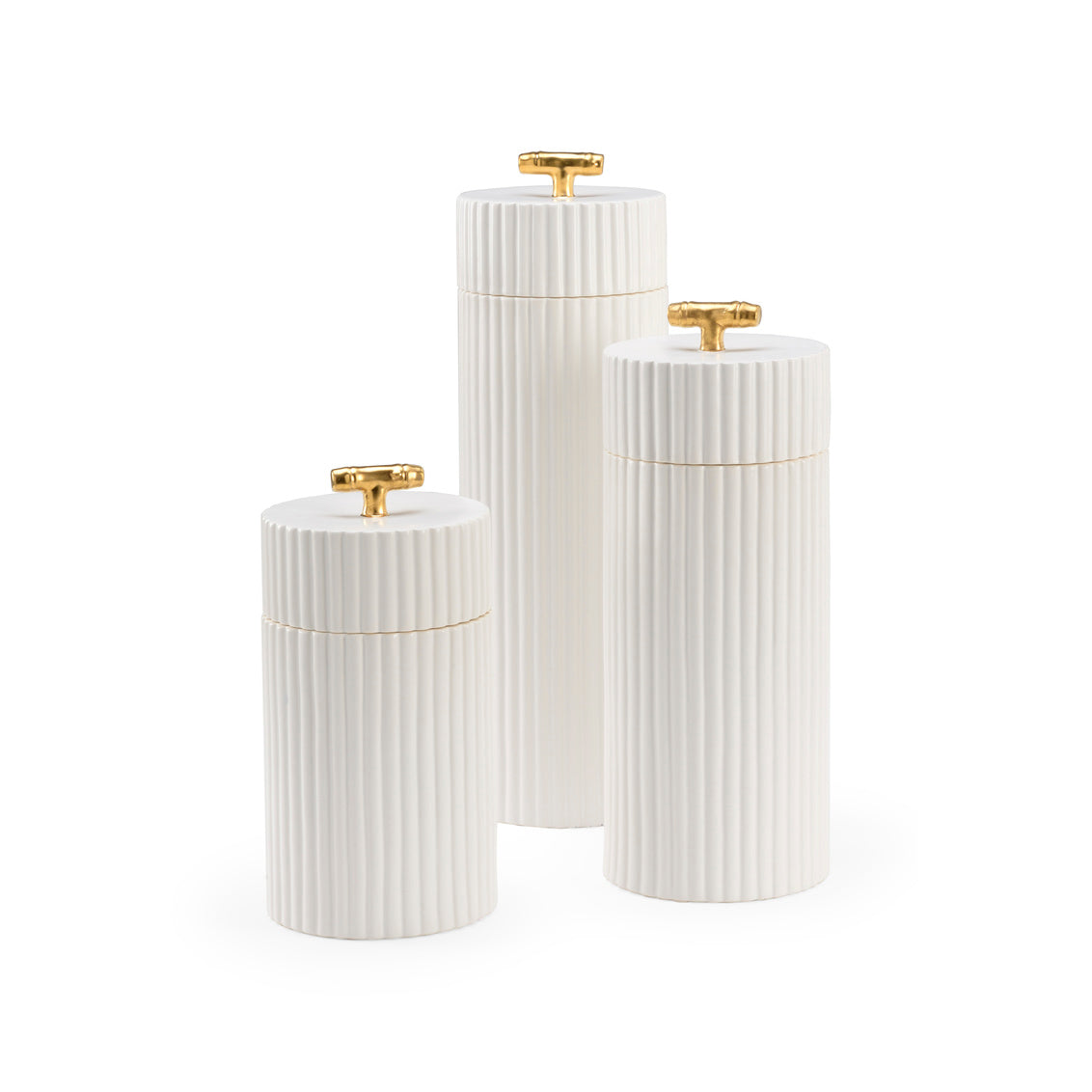White Bamboo Canisters