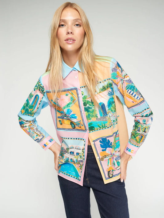 Travel Scenes Print Shirt